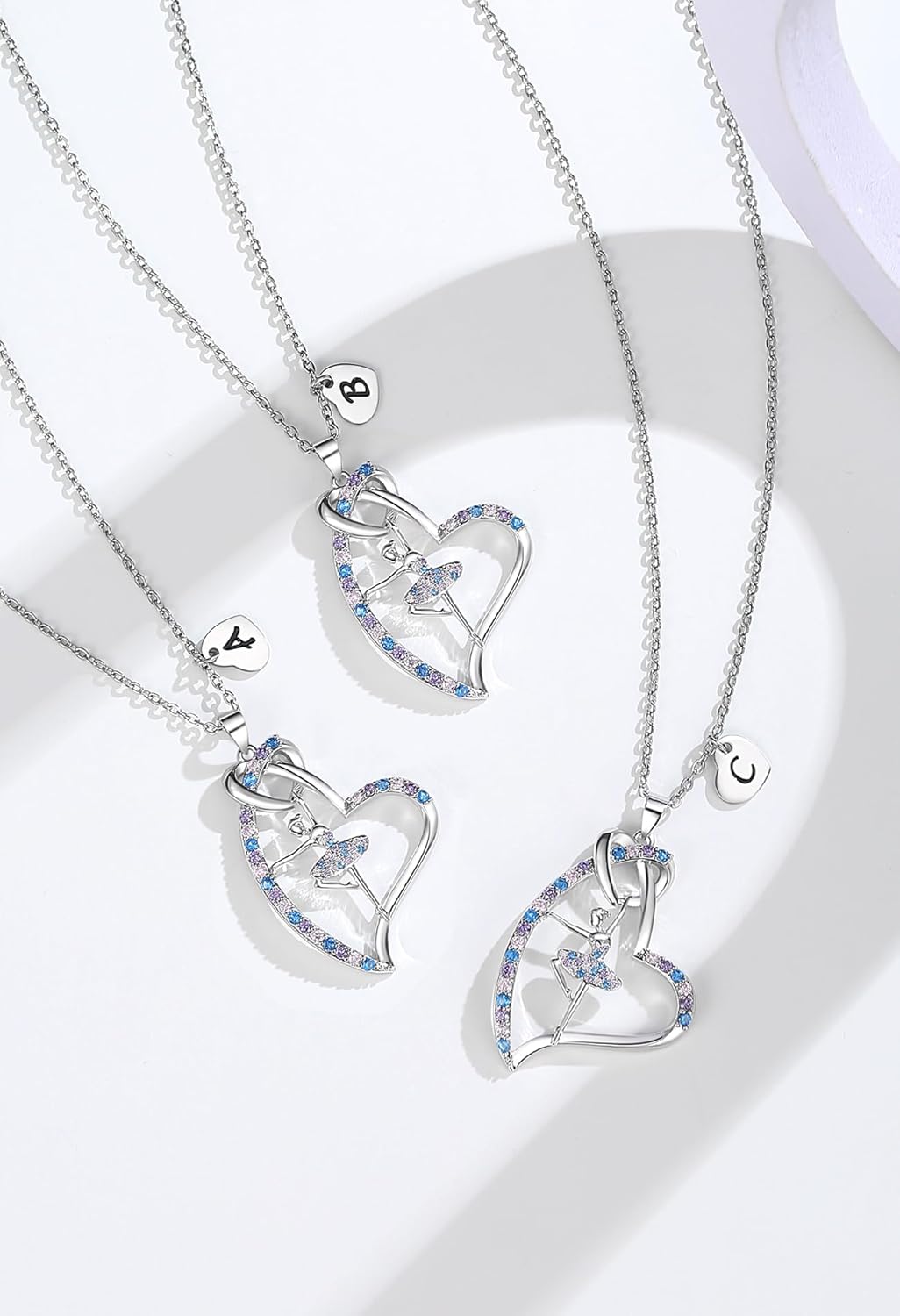Ballerina Necklaces Gifts for Girls Ballet Dancer Necklaces for Teens Little Girls Heart Initial Dance Necklace Jewelry GiftsWomen - Image 8
