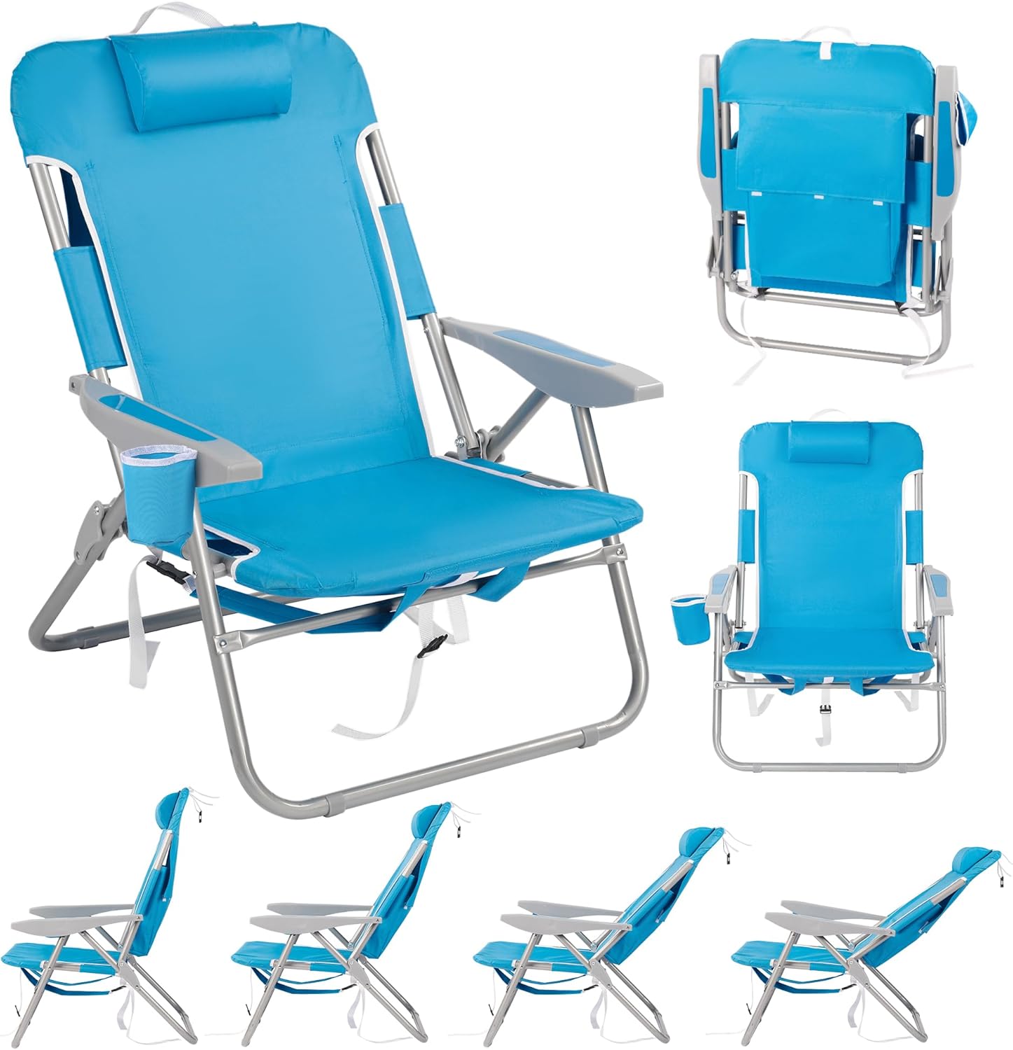 Amazon.com: WEIDIORME Beach Chair for Adults - Extra Wide 28-Inch Low ...