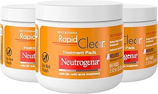 Neutrogena Rapid Clear Maximum Strength Acne Face Pads with 2% Salicylic Acid Acne Medication to Help Fight Breakouts, Oi...
