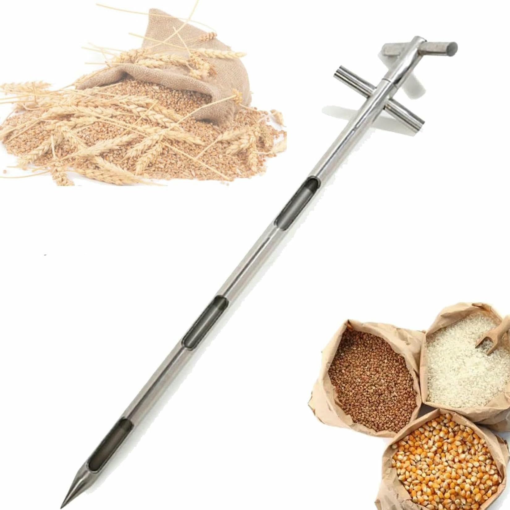 Sonde d'échantillonnage de poudre grain blé riz canne de prélèvement inox 2m