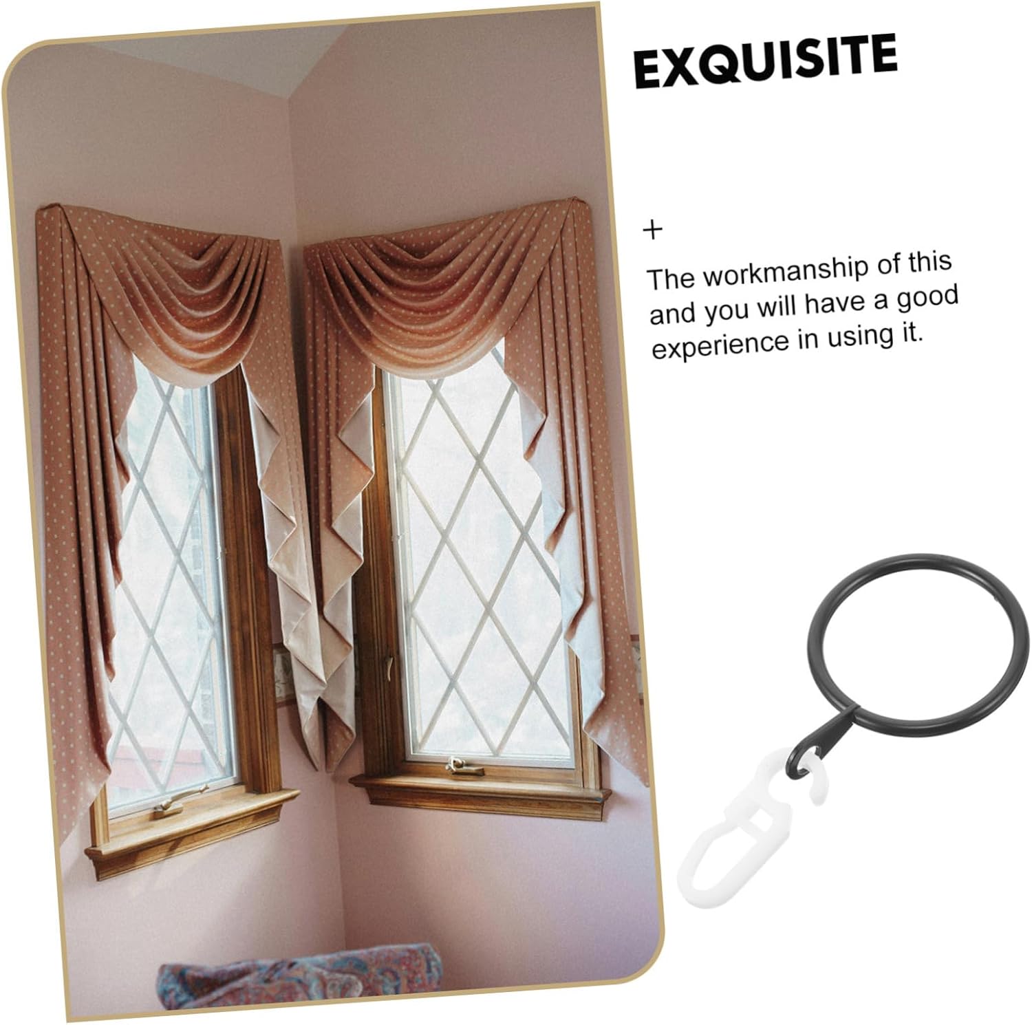45pcs Curtain Rings and Hooks Drapery Hanger Clips for Bathroom Kitchen Home Window Decoration Versatile Curtain Accessories for Various