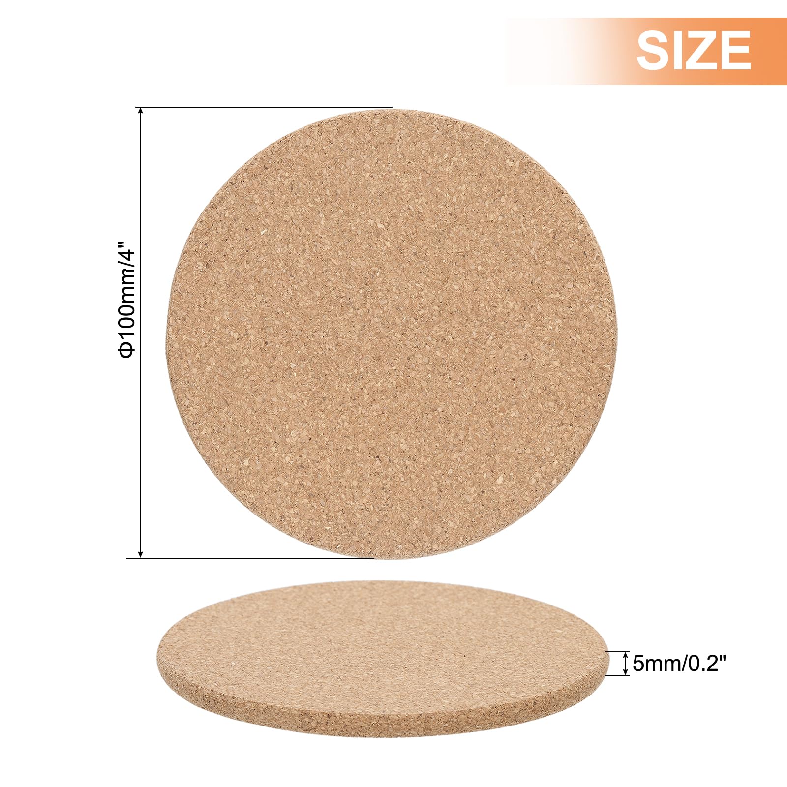 QUARKZMAN 100pcs Liège sous-Verres pour Boissons 4 Pouce Rond Marron