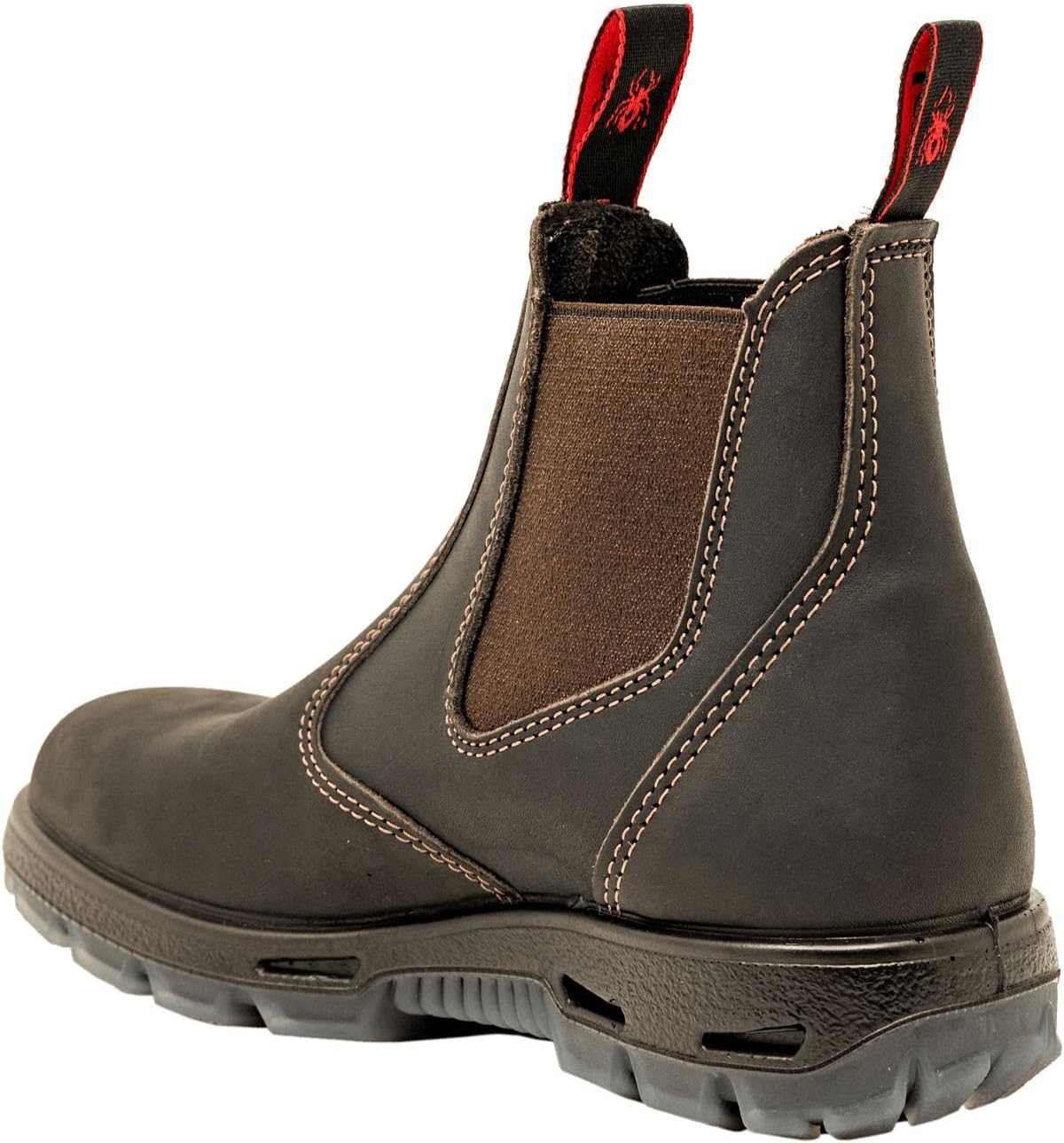 Red Back Boots USBOK Dark Brown Steel Toe Size UK8 = US9