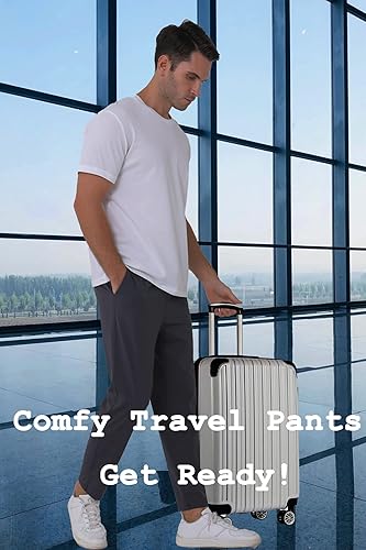 Miniatura 6 de Pantalones de viaje elásticos para hombre, entrepierna de 27 pulgadas, de secado rápido, ligeros, pantalones deportivos casuales con bolsillos
