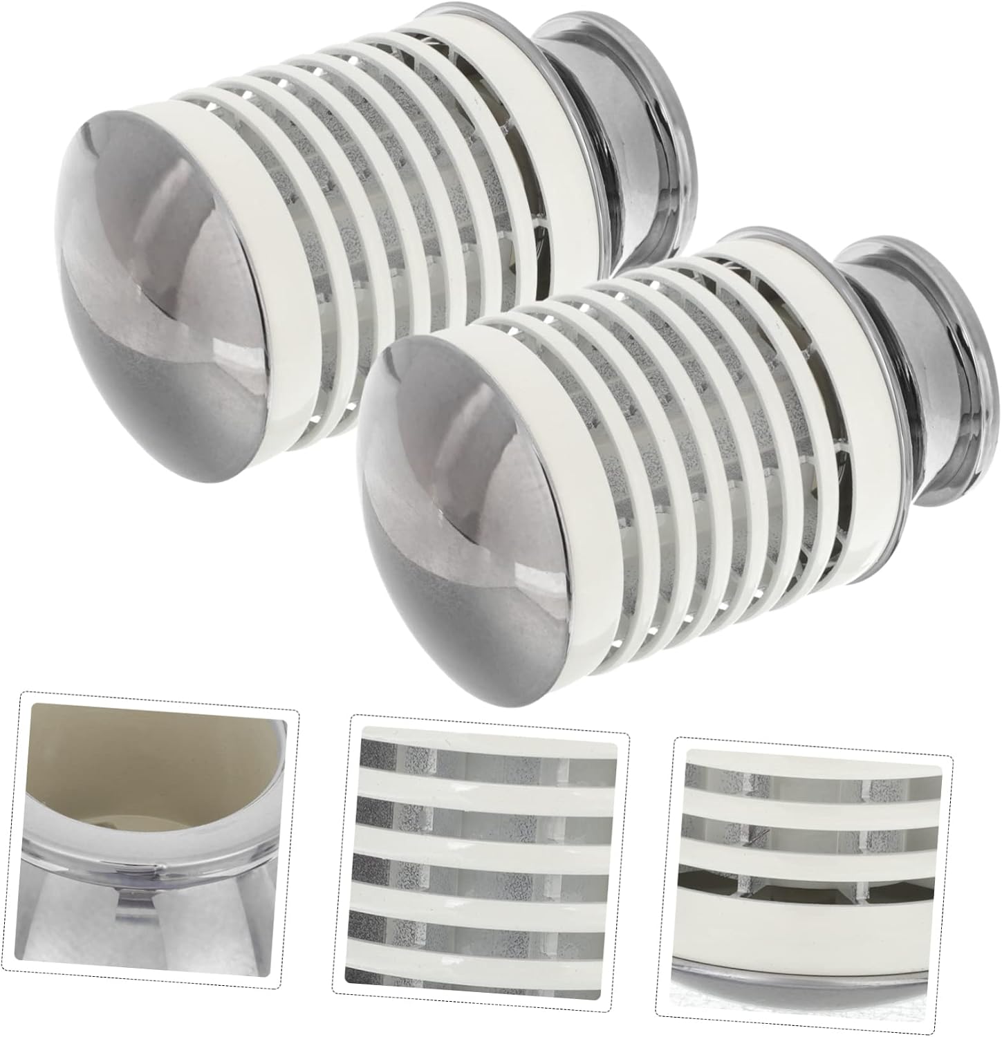 ORFOFE 2pcs Curtain Rod Finials Stylish Curtain Pole Ends Easy to Install Rod Plugs for Living Room Bedroom and Dining Room Matte White Design
