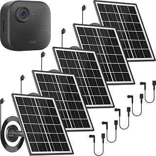 5 Pack 5W Solar Panel Charger Compatible with All-New Blink Outdoor 4 (4th Gen)/(3rd Gen) & XT3/XT2/XT Cam, Power Your Blink Indoor or Outdoor Cam Continuously with 13.1 Ft Power Cable and Mount