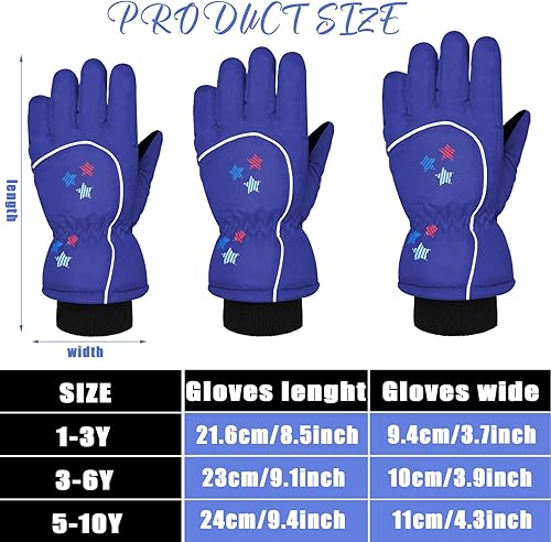 Miniatura 3 de Guantes de esquí de nieve para niños, impermeables, cálidos, guantes de snowboard para niñas y niños