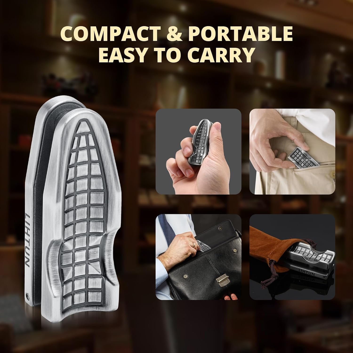 Cigar Punch and Stand Set, Triple-Punch Cutter,Dual Holders, 20-25-30 Ring Guage, Hole Opener with Portable Bag, Multifunctional Puncher Tool