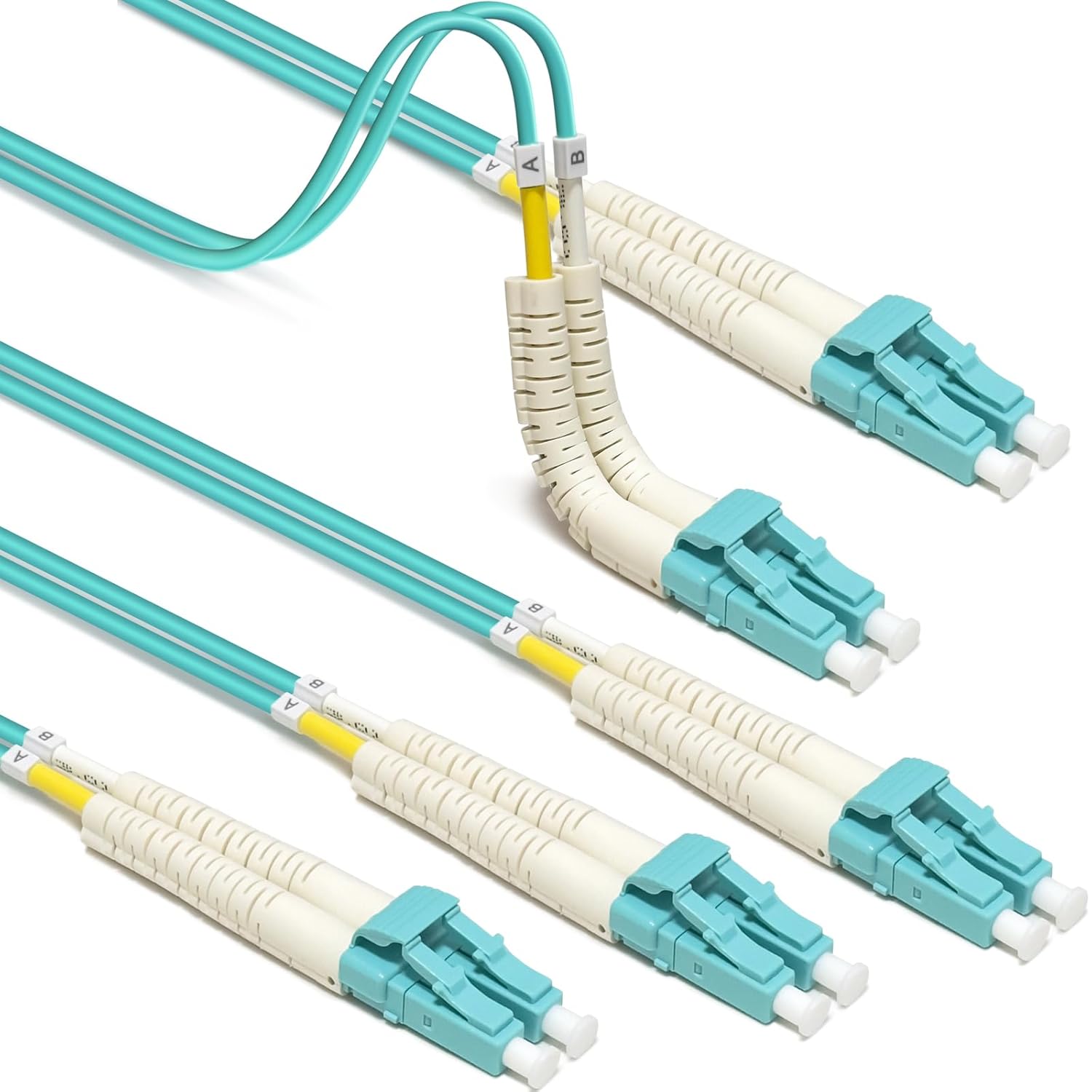 Tighter Bend Radius Multimode Duplex OM3 Fiber Cable 165 Feet / 50m (40Gb 10Gb, LC to LC, 50/125 Fiber Optic Cable, Fiber Patch Cable)