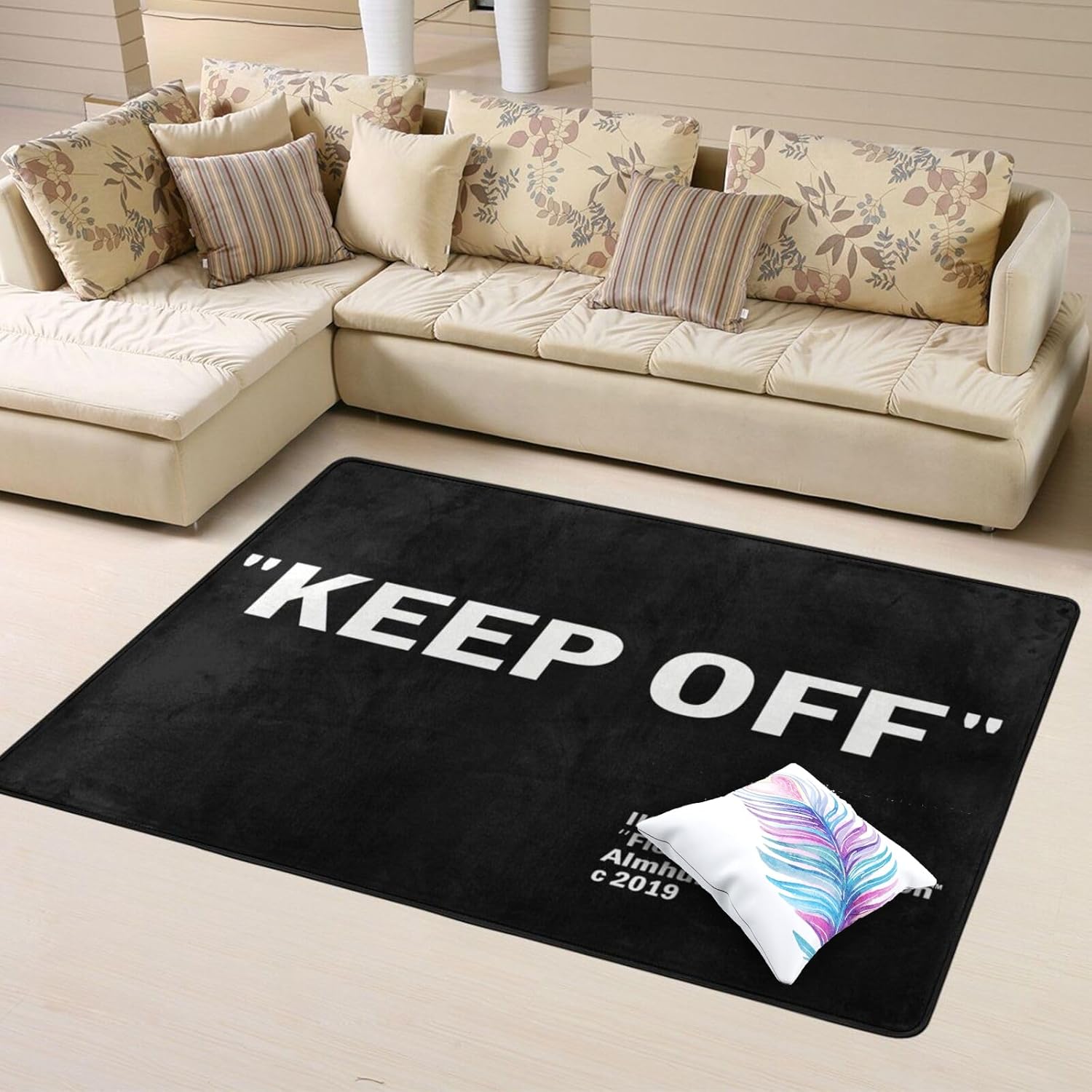 Keep Off Area Rug Yoga Sofa Polyester Carpet Floor Door Mat