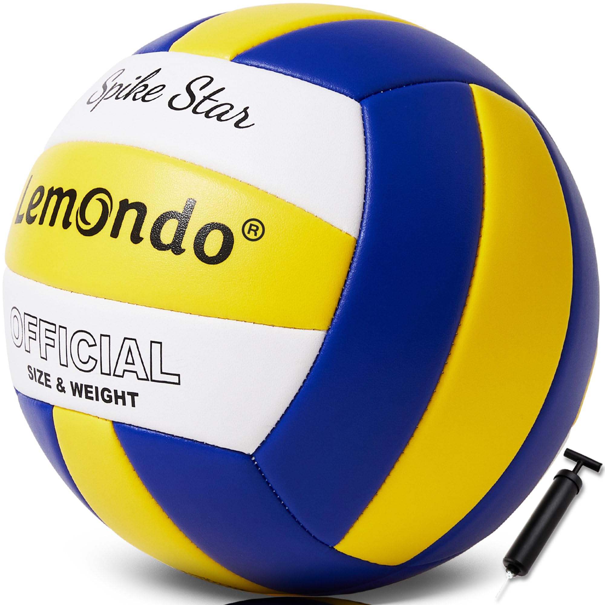 Lemondo Voleibol de piel sintética suave al tacto, resistente al agua, con bomba, para interior y exterior, pelota de agua para juegos, piscina, playa, pelotas, regalo de verano (con bomba)