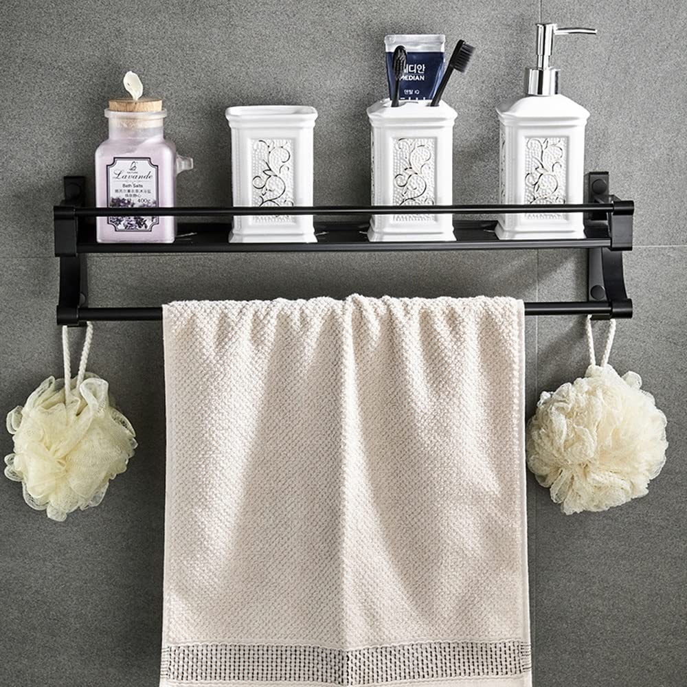 Estante de baño Estante de almacenamiento montado en la pared del baño con Barra Almacenamiento de ducha Estante de almacenamiento de cocina Hardware de baño Estantes de baño colgantes Esta