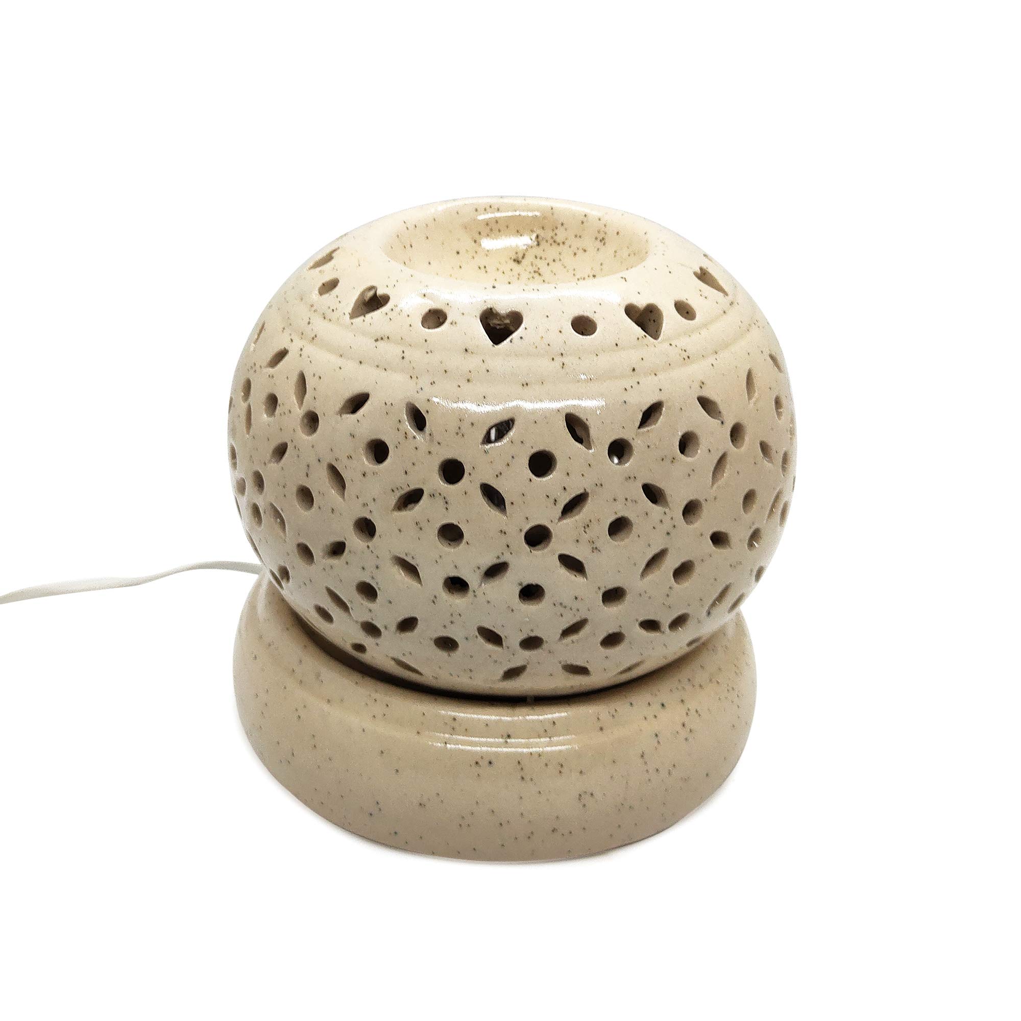 Invert Fragrances Sphere Shape Ceramic Electric Aroma Oil Diffuser Natural Air Freshener with Fragrance for Home, Office Fragrance : Lemongrass Oil