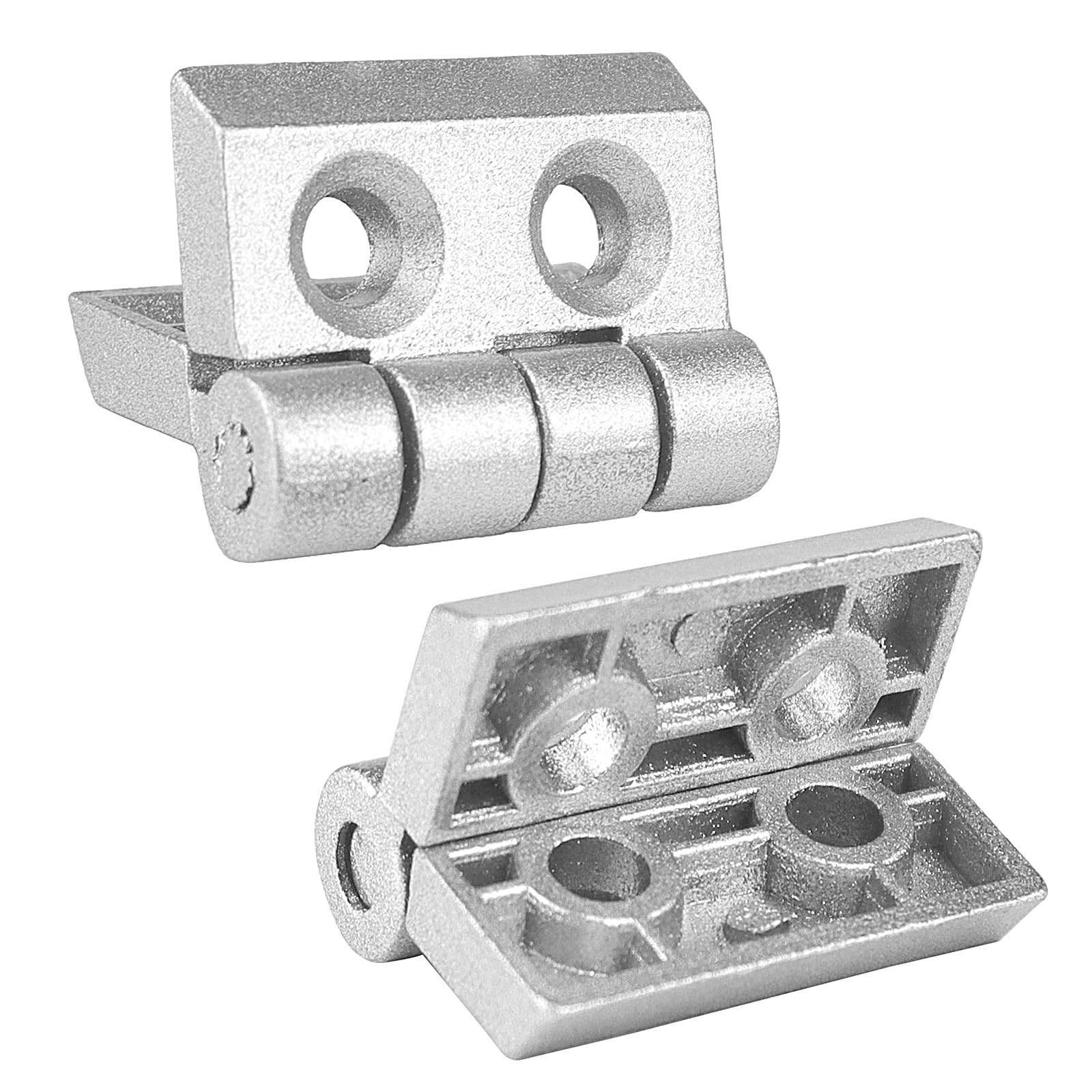 4 Pièces Argent Trous De Charnière Plats Pliants Profilés En