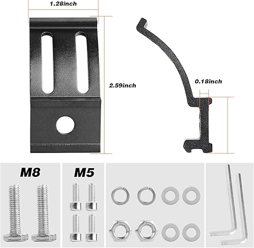 Miniatura 6 de Soportes de montaje de barra de luz LED, 2 piezas, kit de soporte de montaje inferior ajustable para luces LED de vaina, cubos, barra de luz de