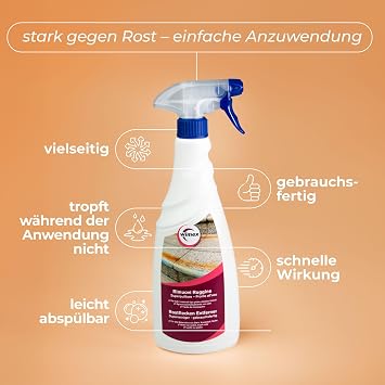 Wimex® rust remover spray for rust stains on all surfaces and fabrics.750 ml