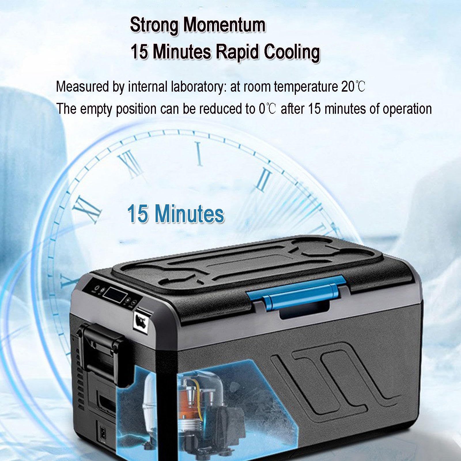 Refrigerador AutomóVil, Refrigerador PortáTil AutomóVil Congelador Refrigerador Compresor EléCtrico con 12/24 V DC Y 100~240 V AC para AutomóVil, RV, CamióN, Furgoneta, Camping,18L