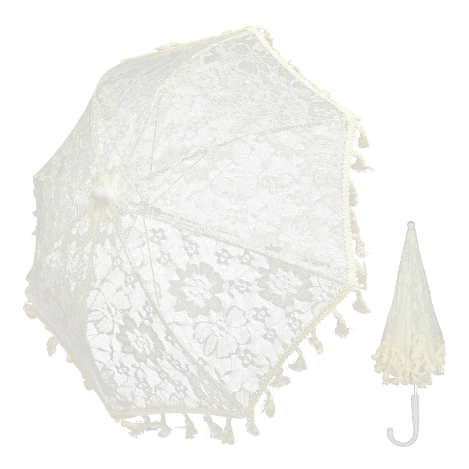 Koronkowa parasolka, Koronkowy ślubny parasol biały