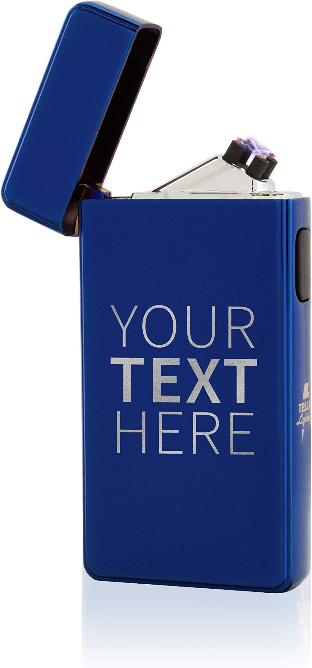 Tesla Lighter T13/Candle Arch with Desired Engraving Personalised Lighter Than Ideal Gift for for Christmas, Birthday, Valentines Day etc. Electronic Lighter USB Rechargeable with Gift Bag – Assorted Colours blue