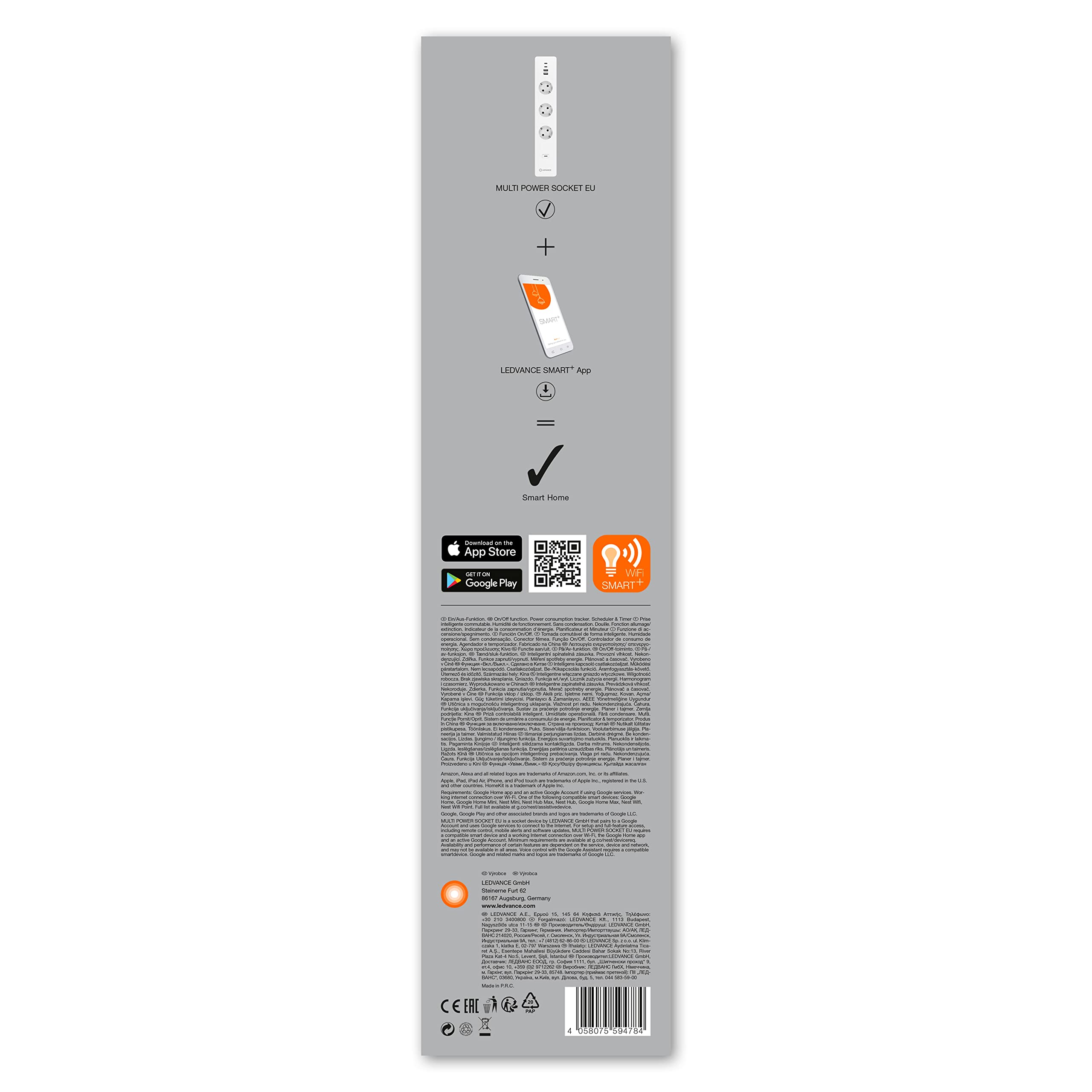 Ledvance Smart WiFi Multi Power Socket, Blanco