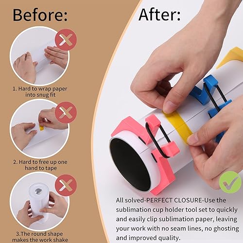 Miniatura 2 de Pinza de 3 tamaños para un clip perfecto de abrazaderas de vaso, para 12 onzas, 15 onzas, 20 onzas, 30 onzas, espacios en blanco delgados para