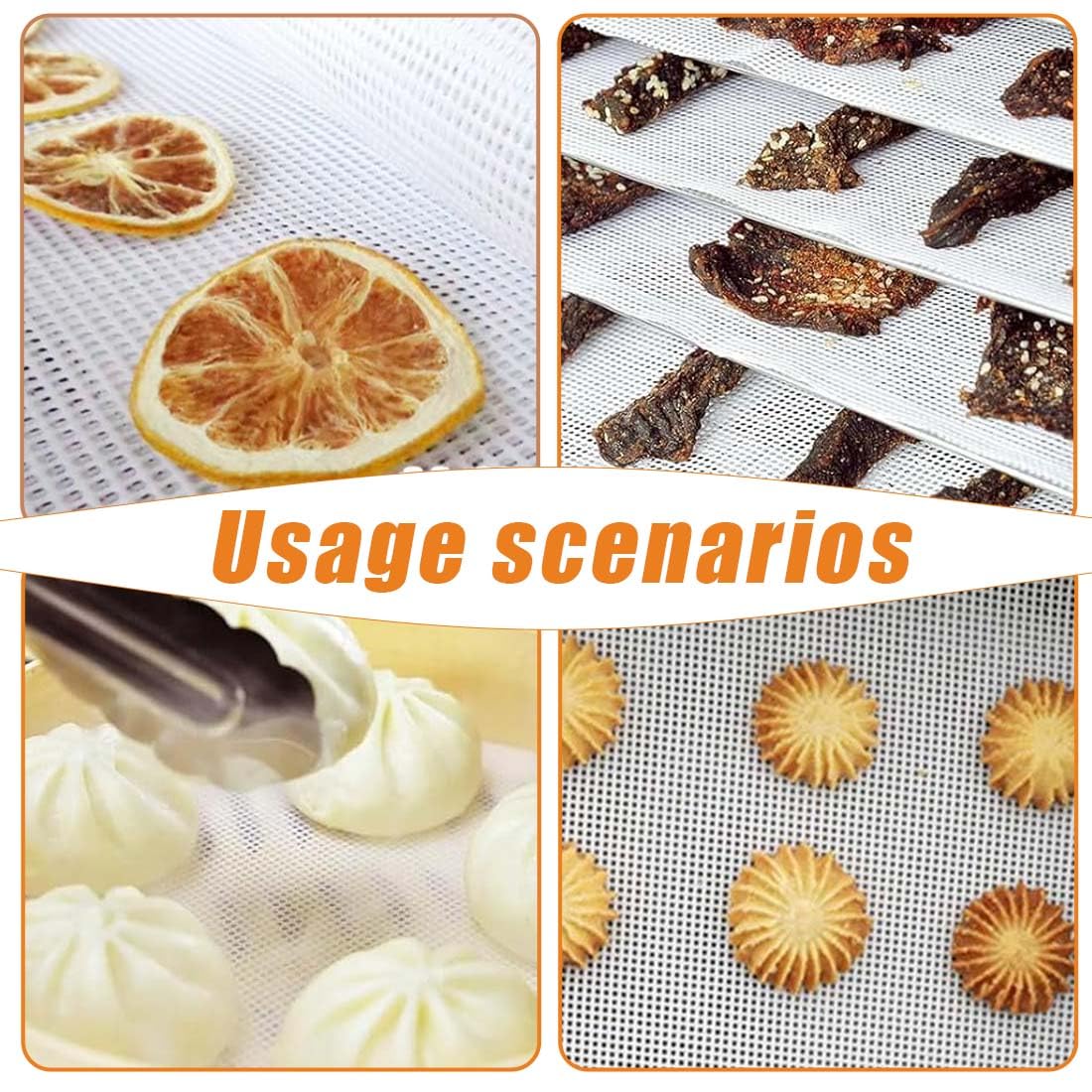 Fogli Silicone Riutilizzabili Fogli Per Disidratatore In Silicone - 8 Pezzi Antiaderenti 33x33 Cm Fogli Riutilizzabili Disidratatore - Foto 13