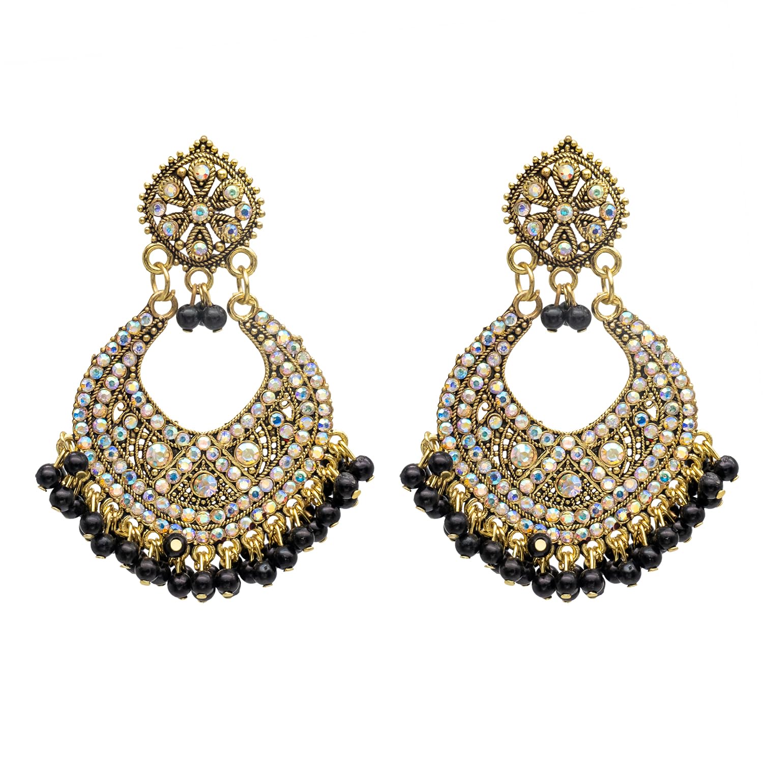 Shining Jewel Traditional Indian Gold Plated Red Colour CZ, Crystal Studded Chand Bali Earring For Women-Red (SJE_84_R) (B0CT3L1PDY) Amazon Price History, Amazon Price Tracker