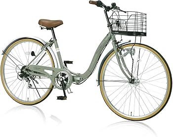 シティサイクル バスケット付き Amazon | MYPALLAS(マイパラス) 折畳シティサイクル26インチ LEDオート