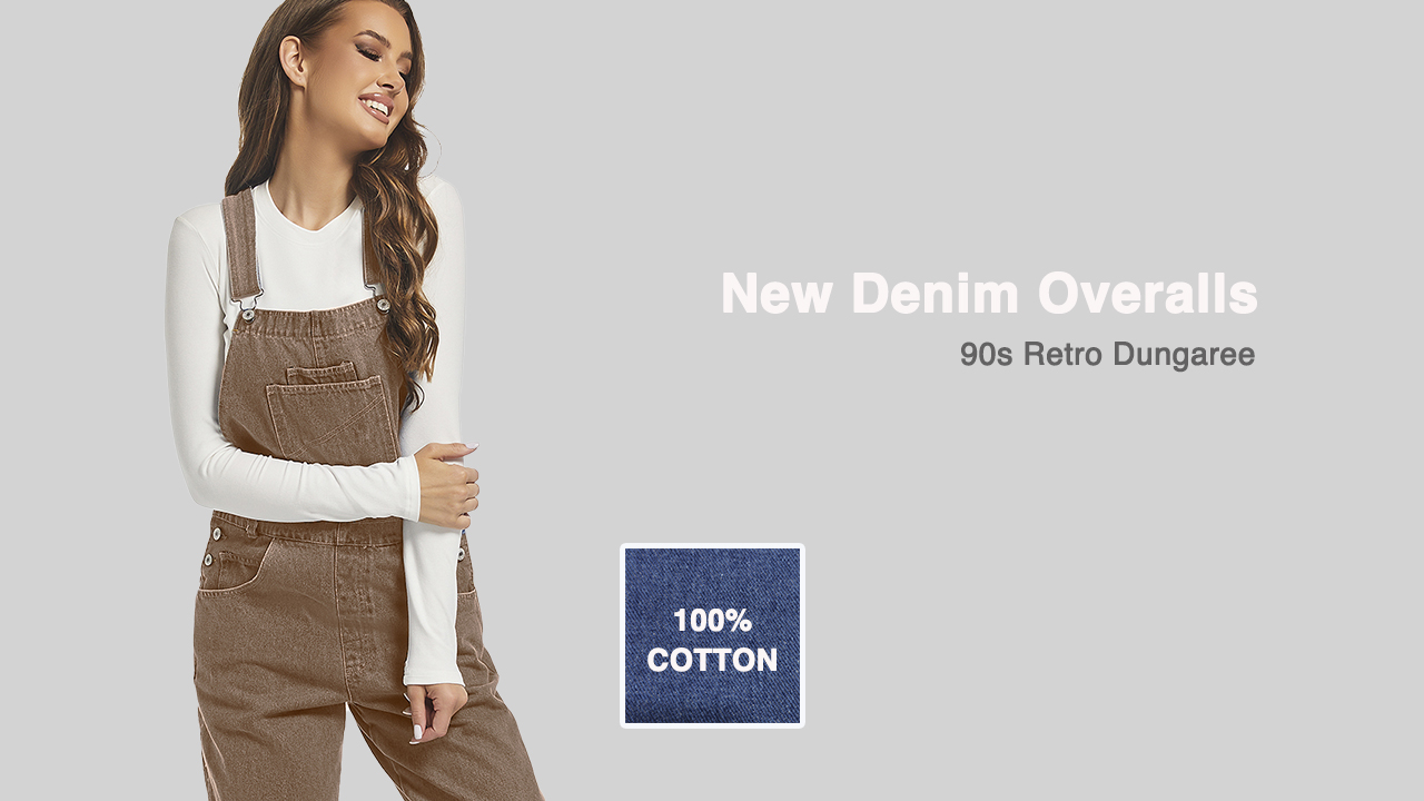 Amazon.com: Mars Guard Jean Bib Overalls for Women Denim Baggy