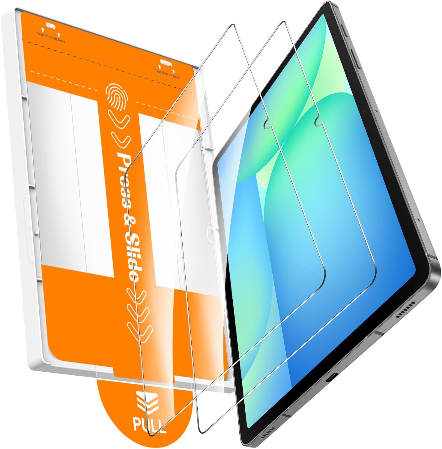 OMOTON Screen Protector for Samsung Galaxy Tab S10 Lite/S10 FE/S9 FE 5G 10.9 inch & Galaxy Tab S11/S9 11 inch, TOP 9H+ Tempered Glass with Easy Installation Tray, Case & S Pencil Compatible, Bubble-Free & Scratch-Resistant