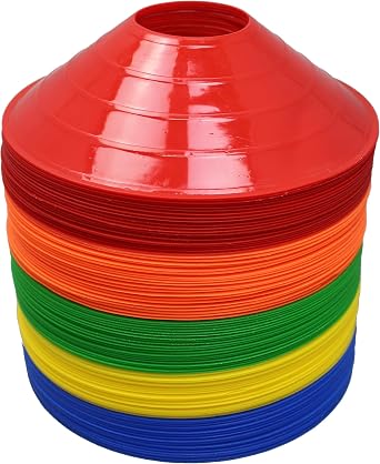 BlueDot Trading High Visibility Sport Disc Cones for Agility Training, Soccer, Football, Field Cone Markers for Adults Green, Quantity 30-Pack