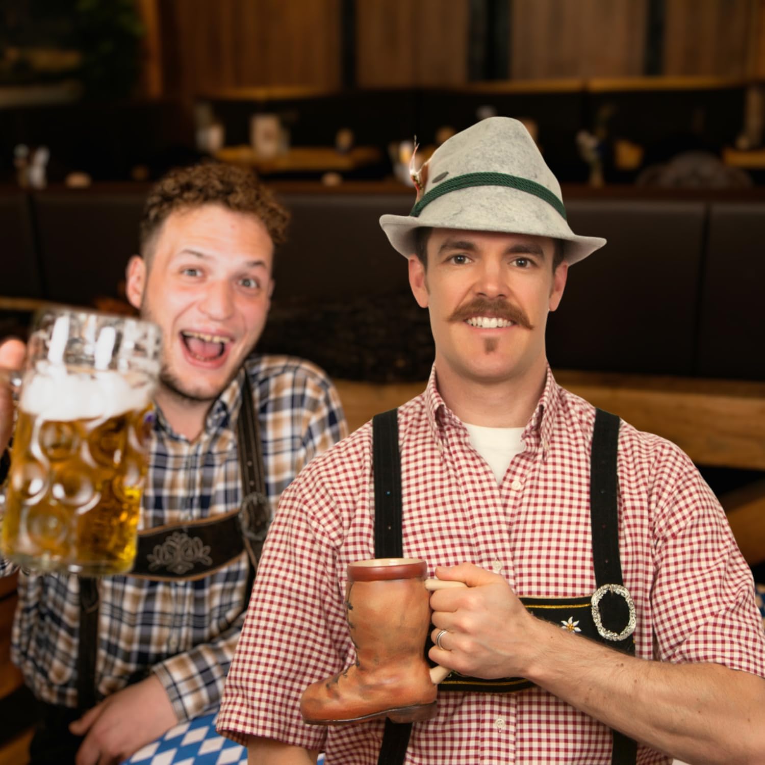 Oktoberfest Hat | Austrian & German Alpine Hat with Feather & Rope - 100% Wool Oktoberfest Hats for Men and Women | Fedora
