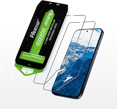 FlexklearGlass RPET - Protector de pantalla para Samsung Galaxy S24+ Plus, vidrio templado inastillable 9H con kit de instalación automática,