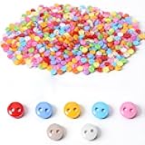 1000PCS Tiny Buttons, Mini Buttons for Crafts, 6mm Round 2-Hole Colorful Small Button, Small Sewing Button for Crafts DIY Projects, Decorative