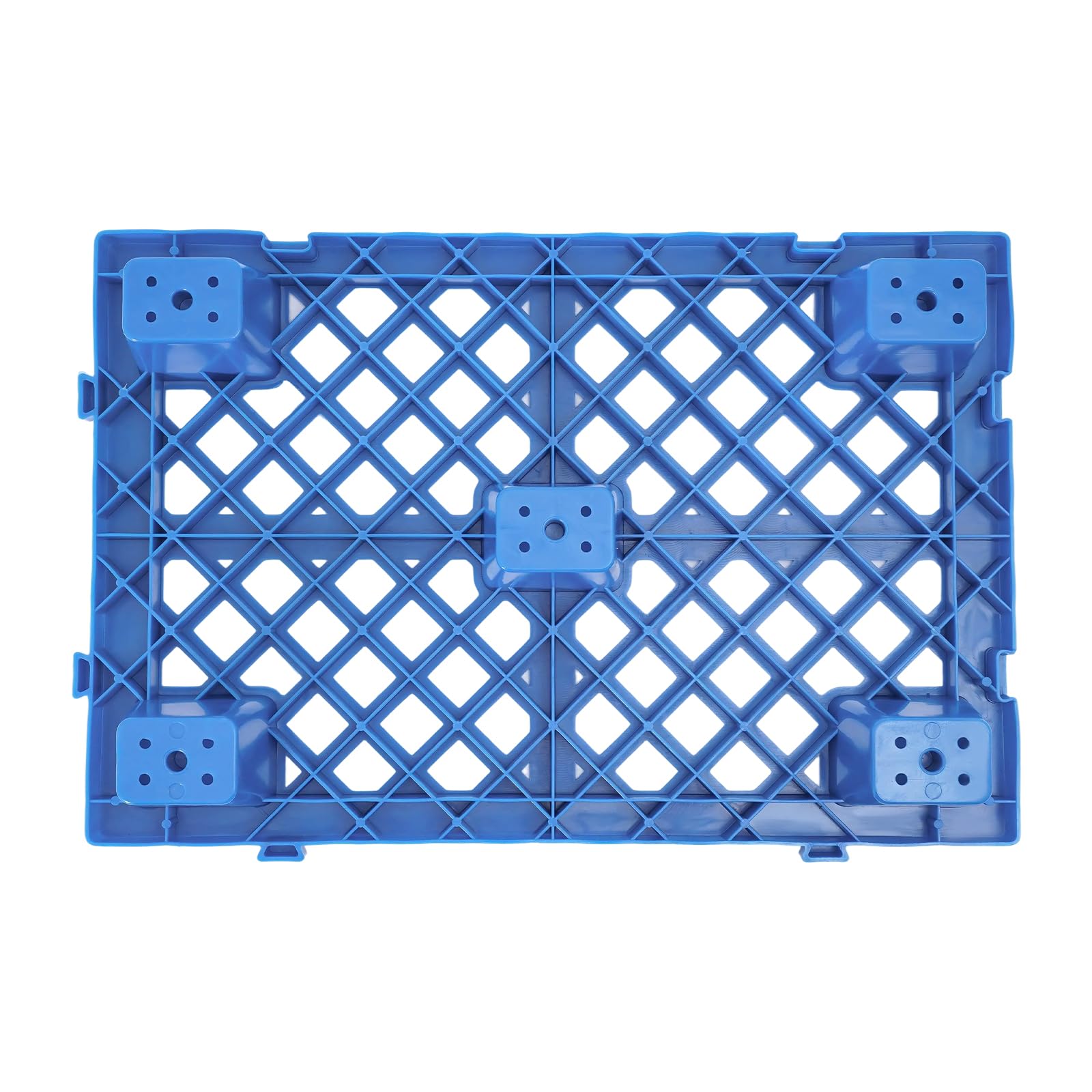 Juego de 6 paletas ligeras de plástico 60 × 40 × 10 cm, apilables de HDPE/PP azul, paletas de almacenamiento universales con capacidad de carga de 100 kg, para almacén, cocina, balcón, trastero