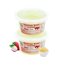 Vista 29 de Fanale Lychee Popping Boba Pearls, veganas, sin OGM, sin gluten, sin grasa, perfectas para té de burbujas, batidos, helados, postres y bebidas, 1