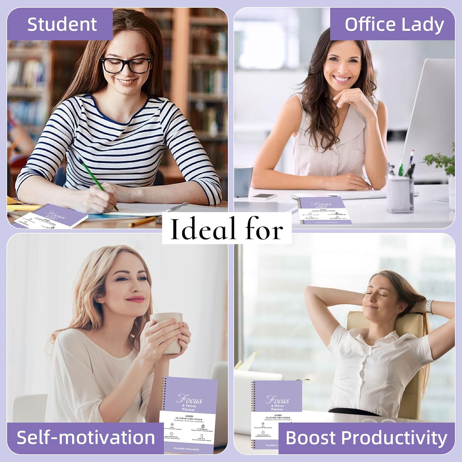 ADHD Tools Kit for Adult Women - 13-Piece Productivity & Focus Planner Set with Therapy Cards, ADHD Tools, Cleaning & Chore List, Pocket Planner, Stickers and Customized Pens - Image 6