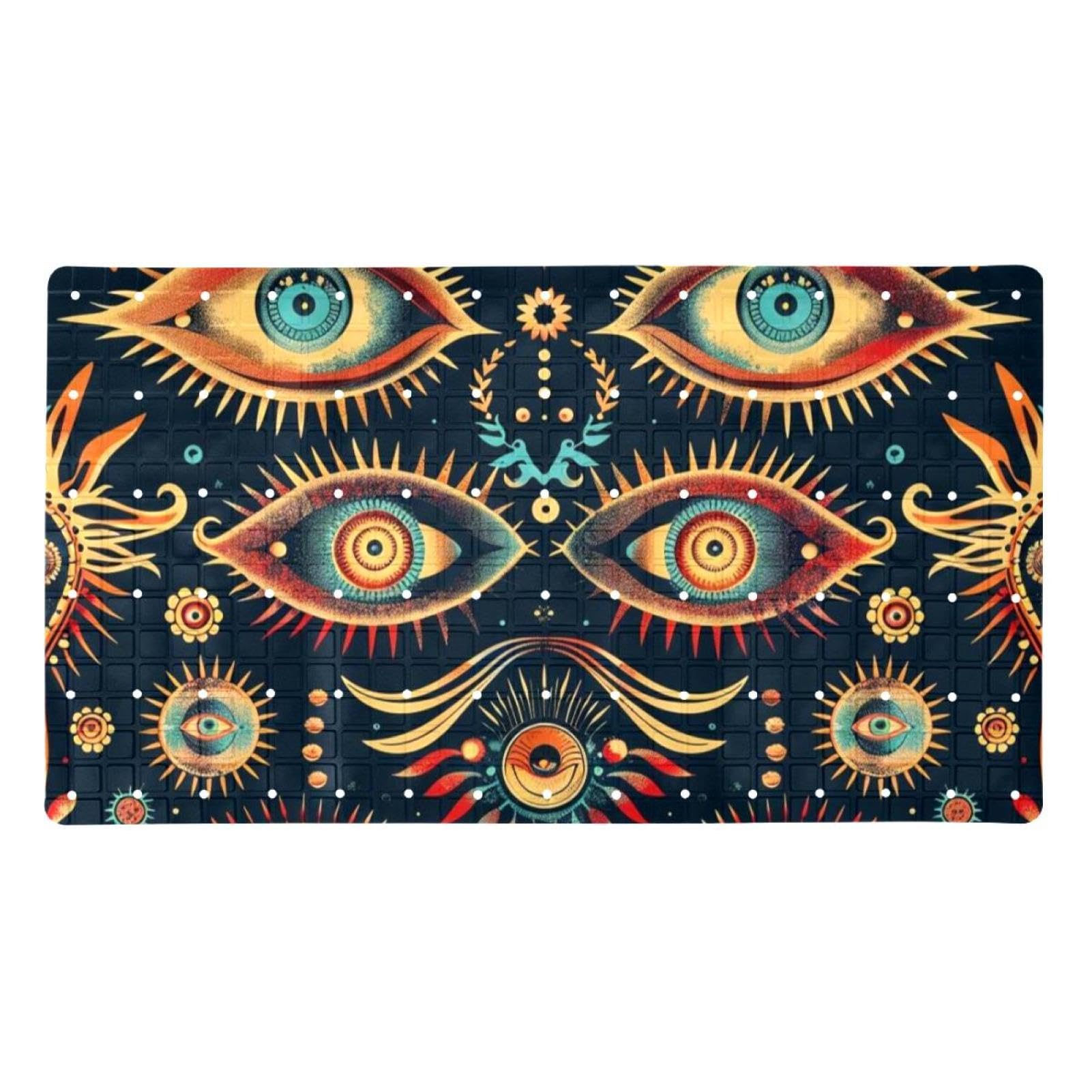 Tapis de bain antidérapant Art Eyes of Angel en PVC extra long