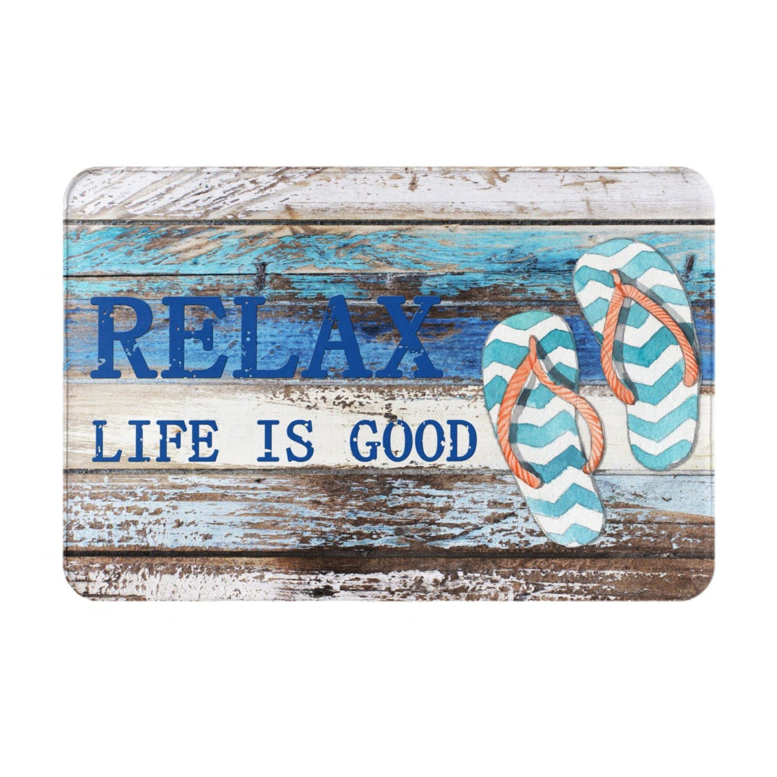Jedenkuku Beach Nautical Old Planks Coastal Ocean Relax Fun Indoor Door Mat Non-Slip Home Bath Room Decoration Mat Rug Housewarming Gift 23.6in*15.7in