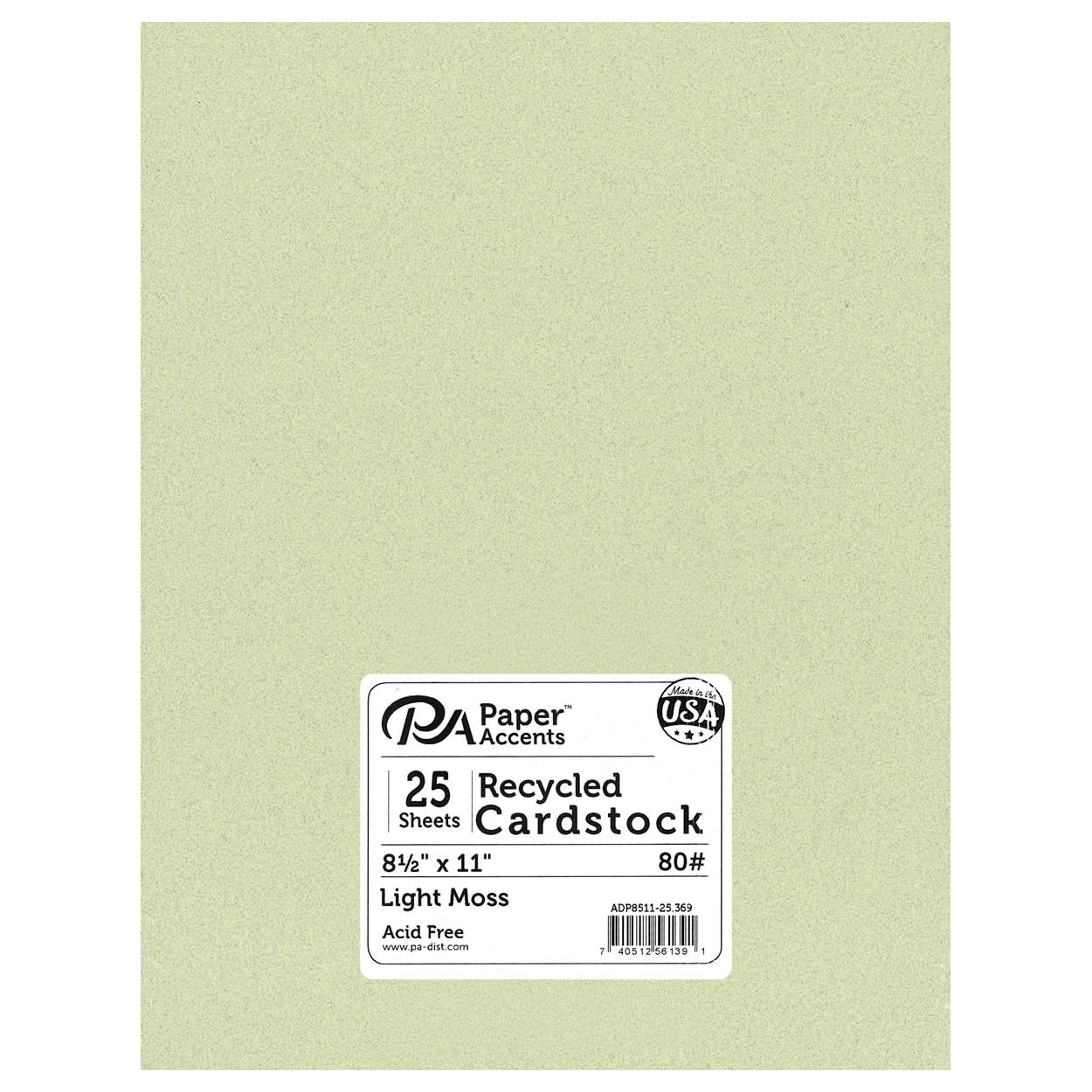 Papier bristol recyclé couleur vert mousse clair Accent Adp8511 N° 80