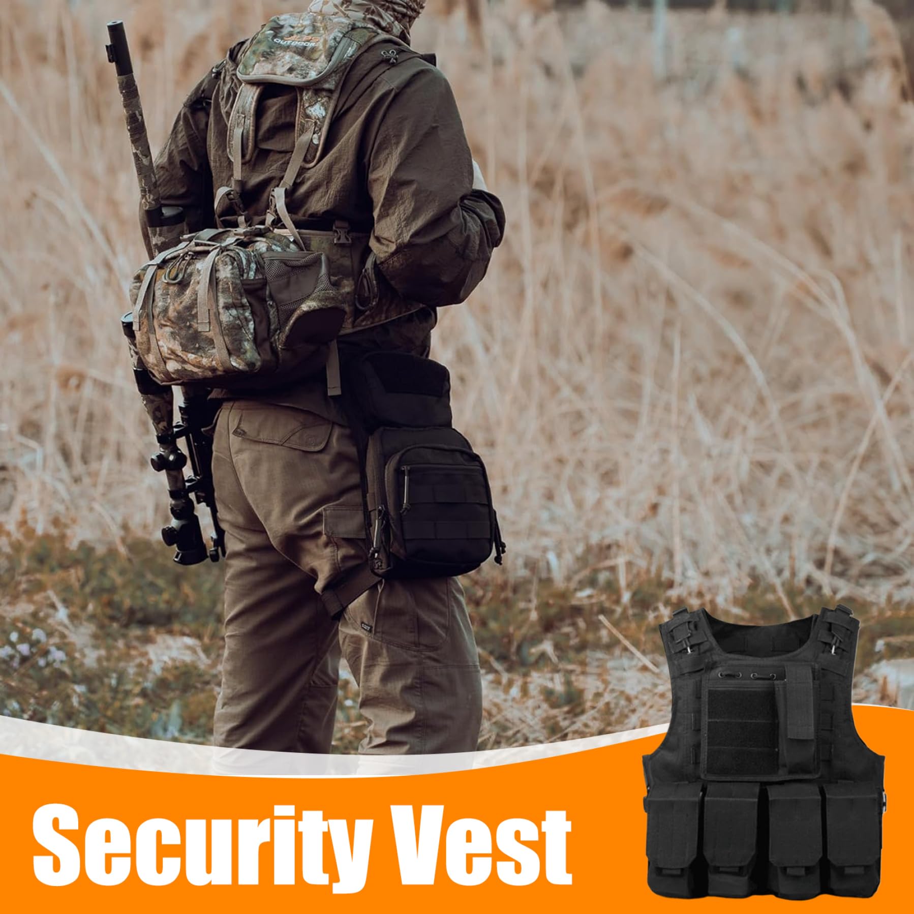 Sicherheitsweste, verstellbare Airsoft-Weste, leicht, Paintball, Schnellwechsel-Plattenträger, Komfort, Polizei, multifunktional, Outdoor für Zug, Spiel, Plattenträger, Paintball