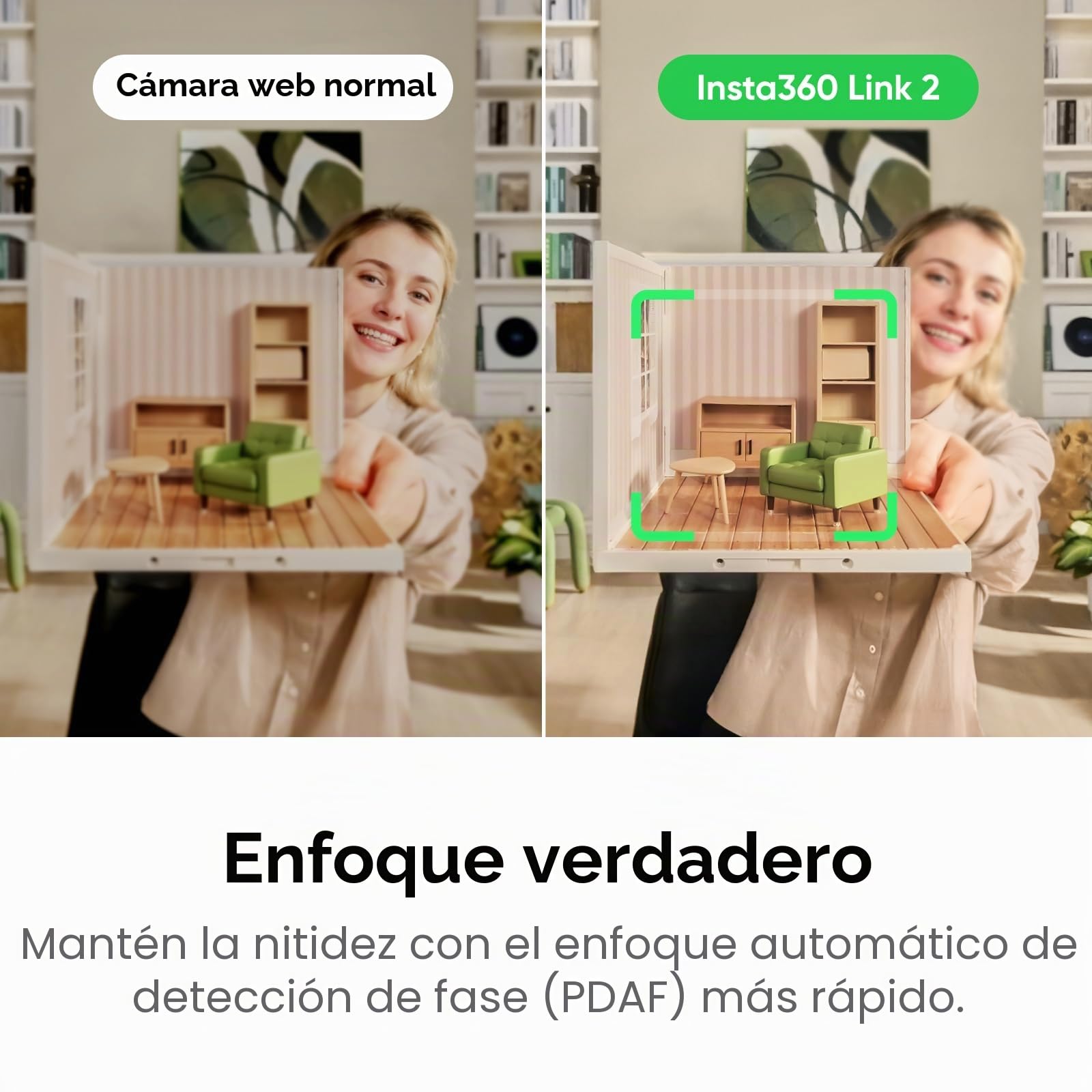 Insta360 Link 2 Standard Bundle – Webcam 4K para PC/Mac, sensor de 1/2", seguimiento de IA, HDR, micrófono IA sin ruido, control de gestos para streaming y videollamadas, compatible