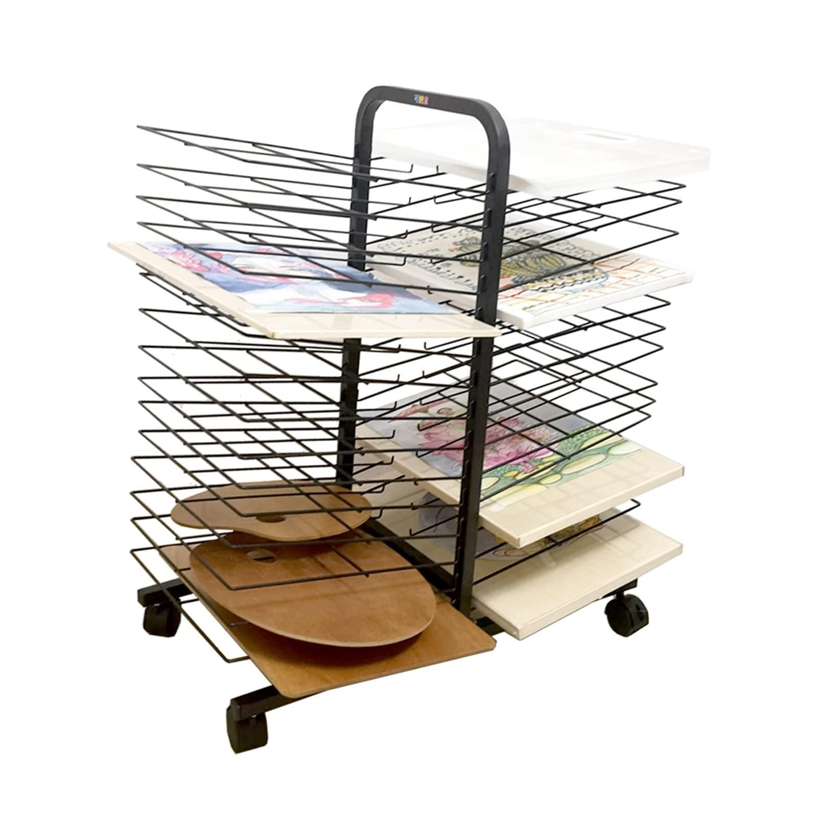 Aioneer Sided Wire Drying Shelf - Sided Wire Drying Shelf, Back To Back Double Sided 30 Removable Shelves, Efficient And Organized Drying Rack Art For Students' Masterpieces, Sturdy Pain