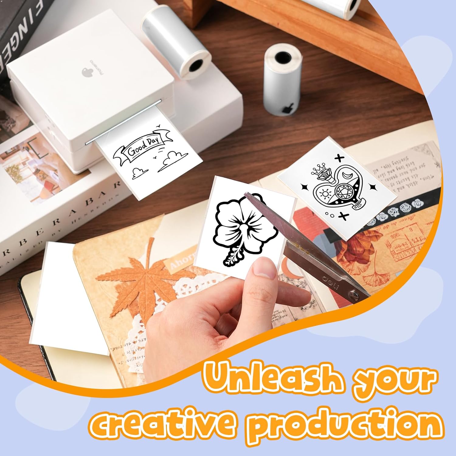 Phomemo White Self-Adhesive Thermal Paper, Glossy Sticker Paper Label for Phomemo M02/M02 Pro/M02S/P2S/M03/M04S Mini Sticker Printer, 50mm x 3.5m, Diameter 28mm, 3-Rolls, Image Time 10 Years - Image 5