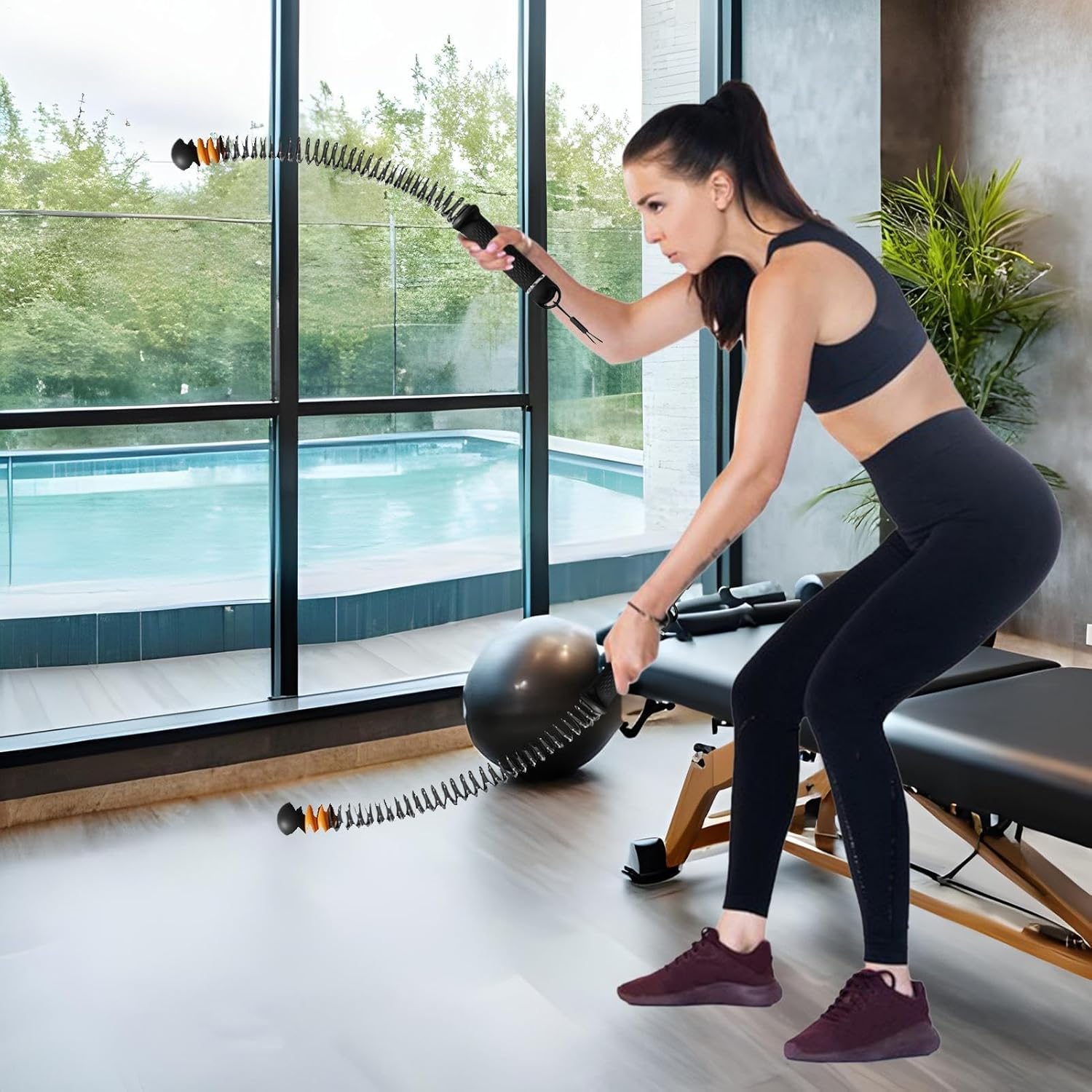 バトルロープ,コードレスカーディオトレーニングロープ,加重トレーニング器具 - カーディオジムフィットネスワークアウトアウトドア男女