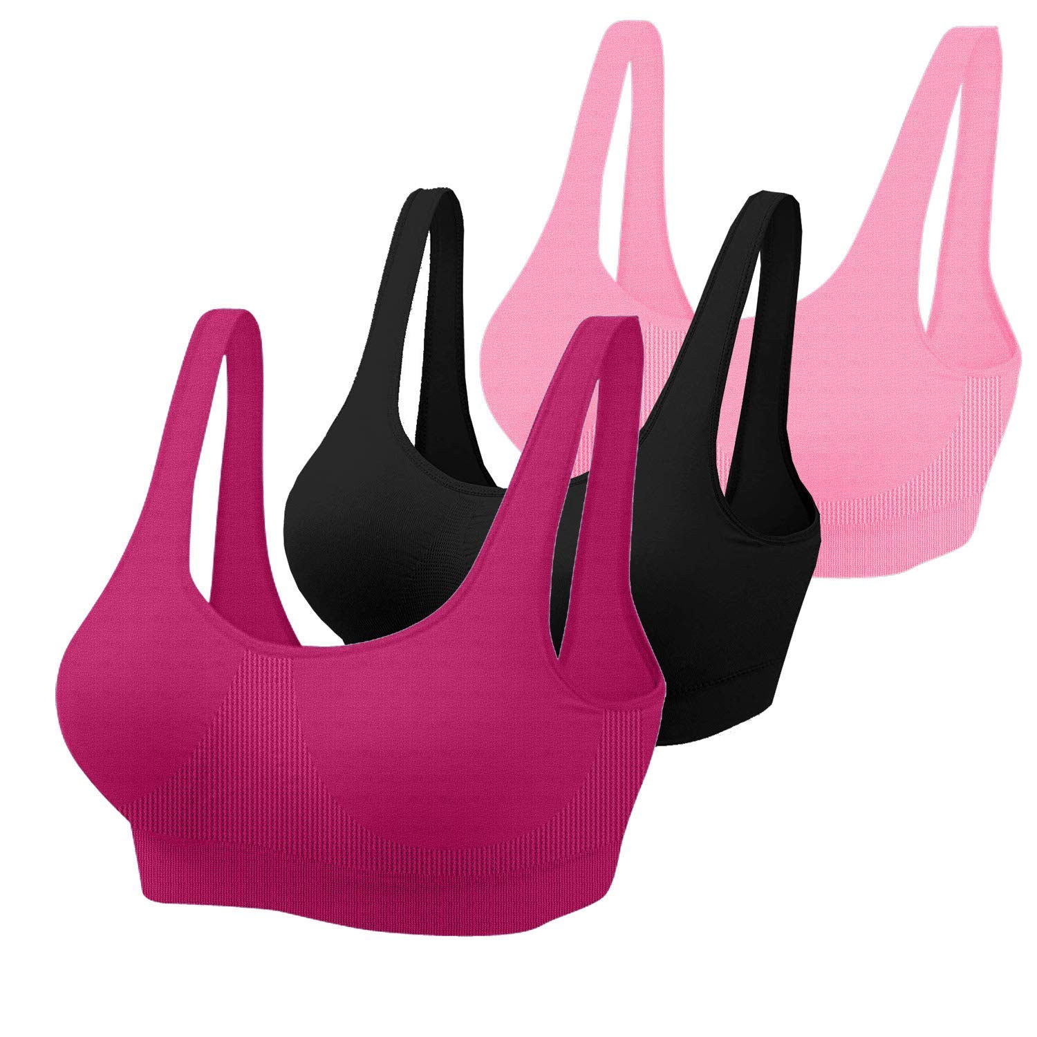 dream nd Girls/Women's Cotton Stretchable Non-Padded and Wire Free Air Sports Bra (Free Size,Multicolor)- Pack of 3-picture-34