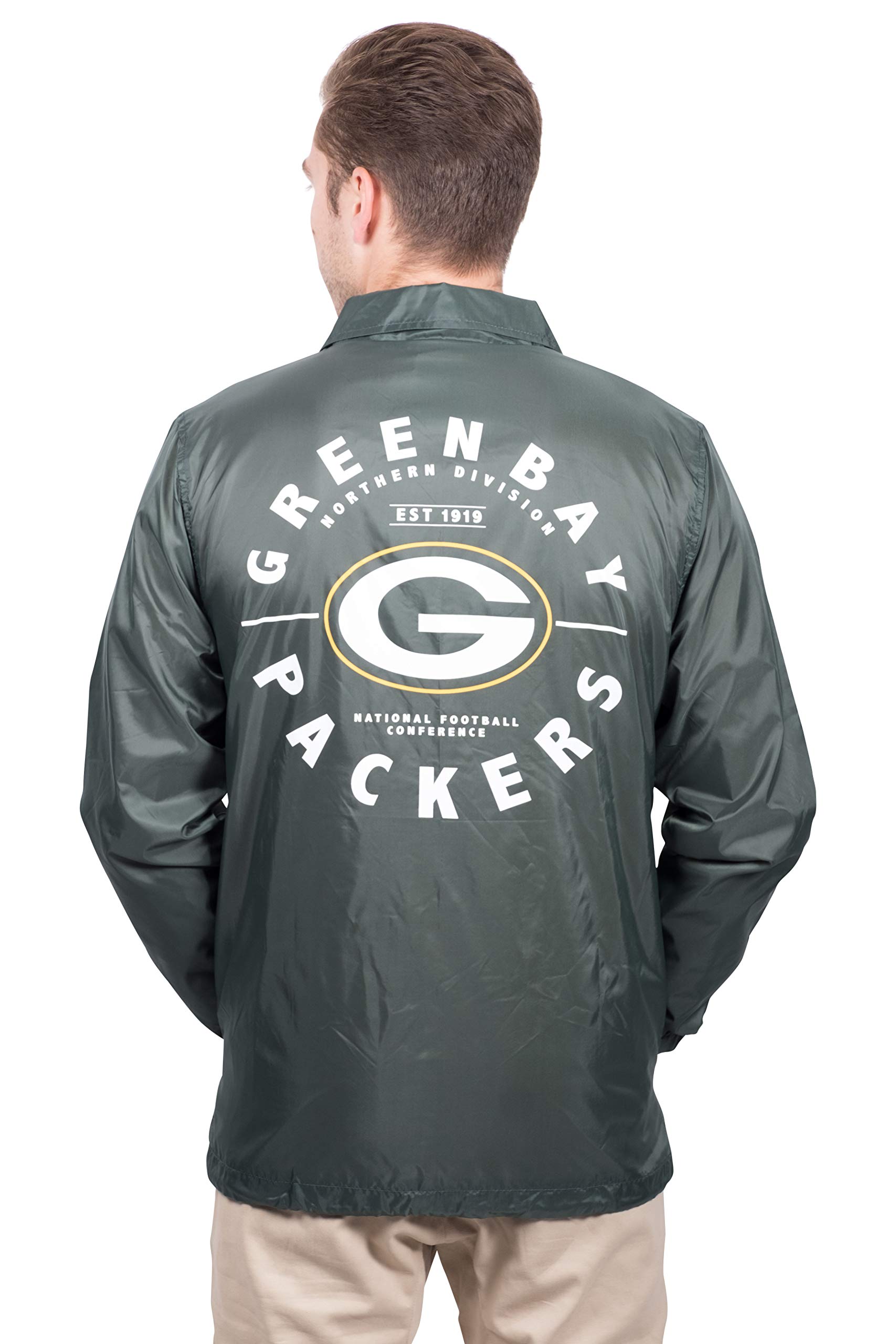 Buy Icer Brands NFL Green Bay Packers Men's Coaches Jacket Snap