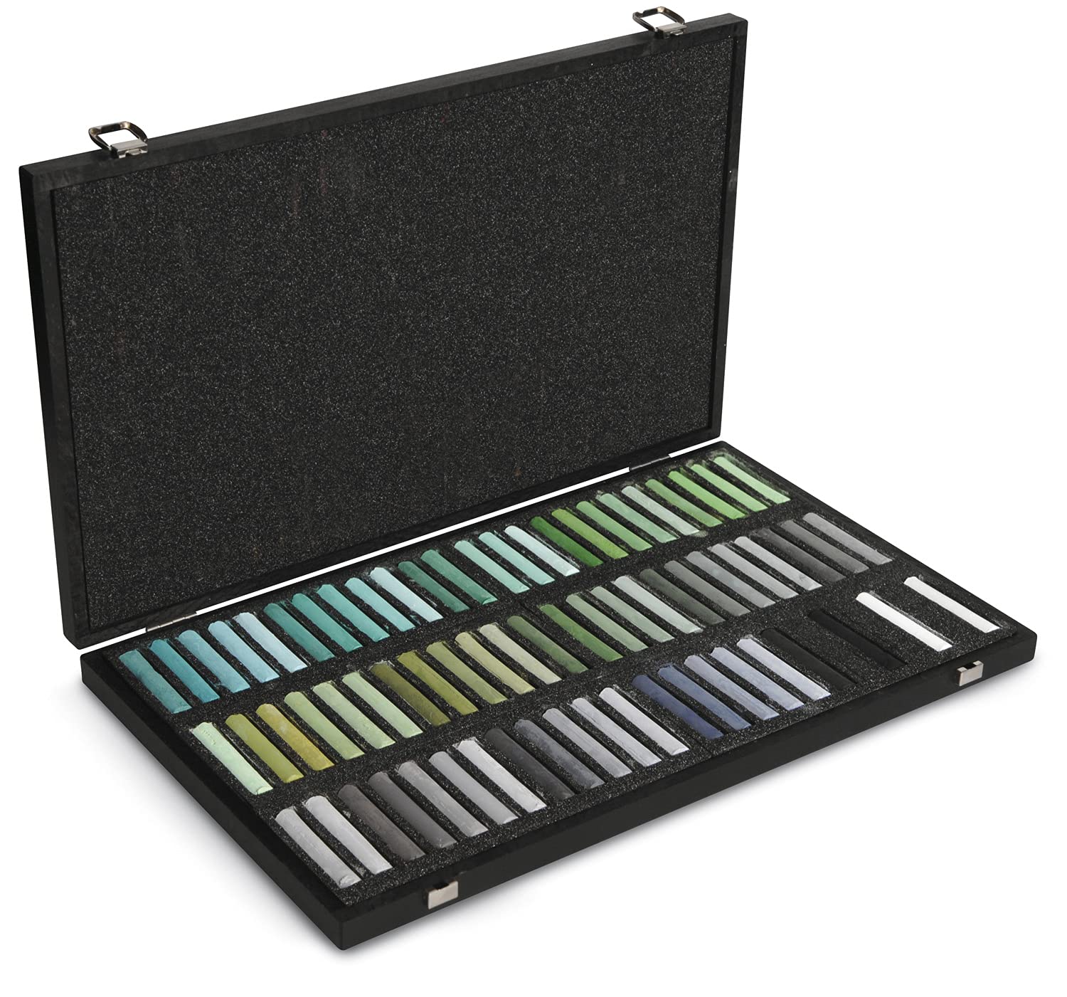 Blockx 49925 Künstler-Pastellkreiden, Komplettset brillanten Farbtönen im Holzkoffer, von Hand gefertigt mit reinen Pigmenten, leuchtende hoher Deckkraft, bunt, 204 Farben