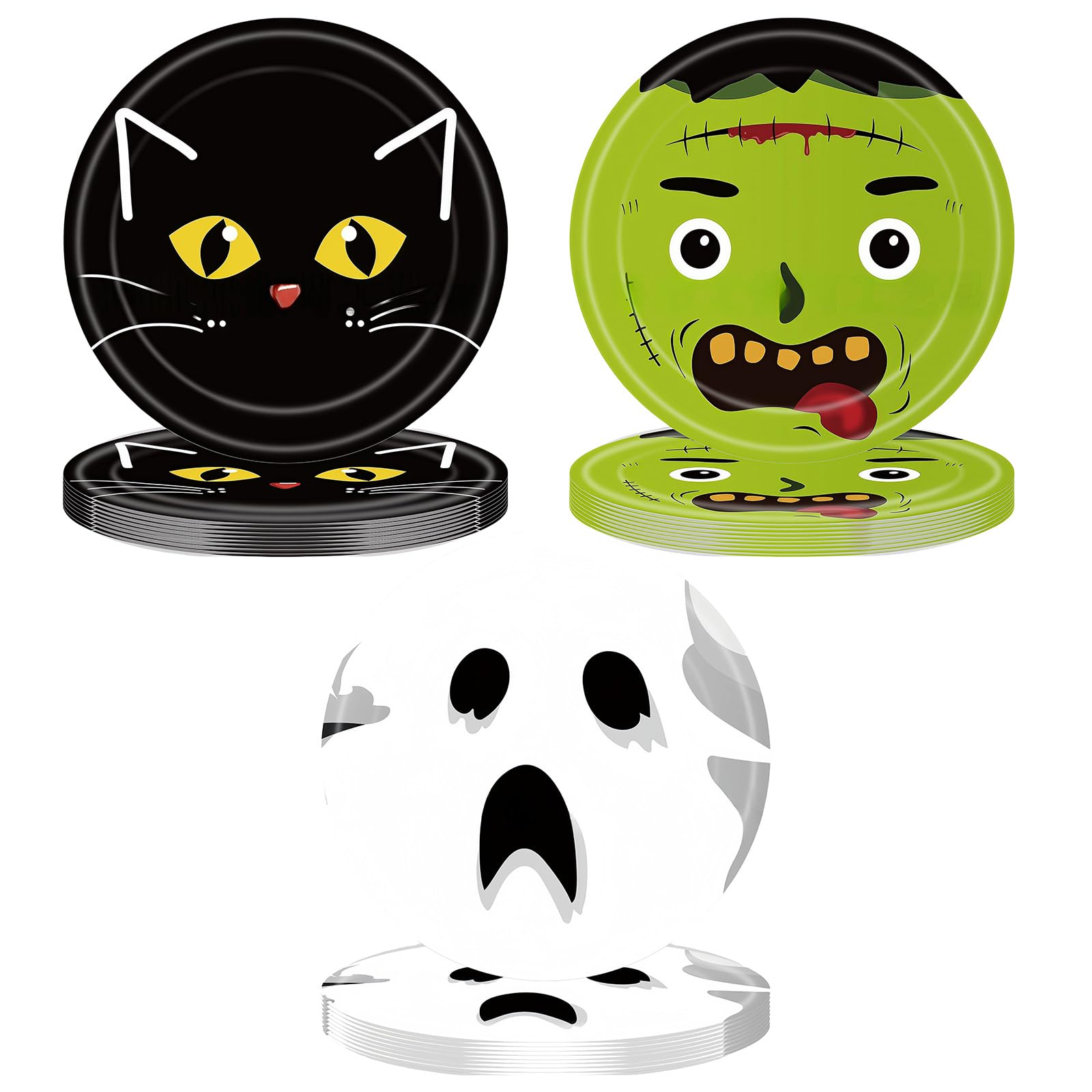 ZSYIULIA 30P Halloween Paper Plates 7inch Paper Plates for Kids Game Party,Disposable PaperPlate Papers Dinner Plate for Kids Boy Girl Tableware Décor
