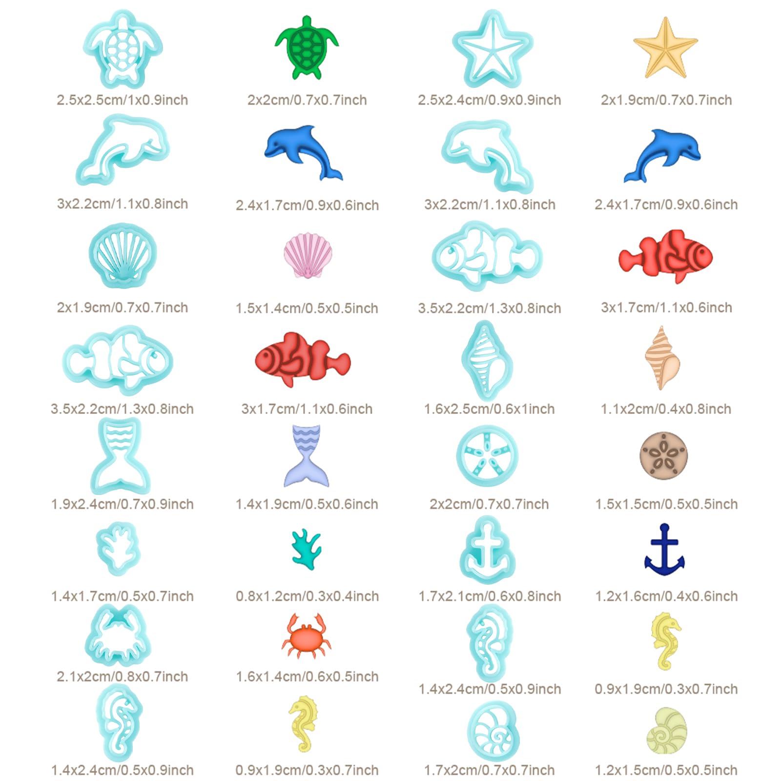 ORIGACH 16 Pcs Ocean Animal Clay Cutters - Image 3